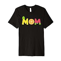 Funny Mom Fruitarian Lover Summer Mommy Fruit Slice Premium T-Shirt