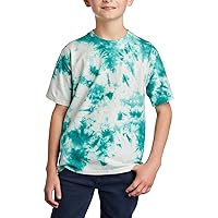 Youth 100% Cotton Casual Short Sleeves Regular Fit Crystal Tie-Dye T-Shirt