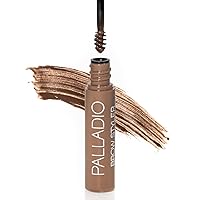 Palladio Brow Styler Tinted Gel, Innovative Formula, Holds and Grooms Brows, Brow Setter, Tinted Natural Look, Lightweight, Multi-Purpose Conditioning Formula, Light/Medium
