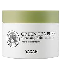 YADAH Cleansing Balm Makeup Remover 3.4 Fl Oz - Green Tea Face Wash for Sensitive Skin - Fragrance Free, Double Cleanse, Balm to Oil.