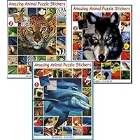 3 PACK Amazing Animal Puzzle Stickers 1,2 & 3