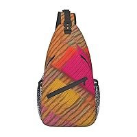 Color Lines Printed Patterns Cross Chest Bag Diagonally Multi Purpose Cross Body Bag Travel Hiking Backpack Men And Women One Size