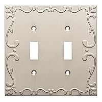 Franklin Brass Classic Lace Wall Plate, Satin Nickel Double Switch Cover Switch Cover, 1-Pack, W35073-SN-C