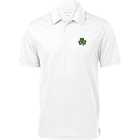 St Patricks Day Shamrock Patch Pocket Print Textured Polo