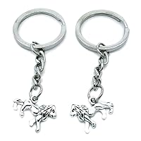 50 PCS Antique Silver Keyrings Keychains Key Ring Chains Tags Clasps AA461 Lion King Leo