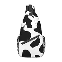 Cow Spot Sling Backpack, Multipurpose Travel Hiking Daypack Rope Crossbody Shoulder Bag