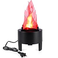 3D Fake Flame Lamp,110V Electric Campfire Artificial Flickering Flame Table Lamp Fake Fire Light Realistic Flame Stage Effect Light for Halloween Christmas Party Festival Decoration