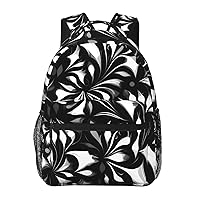 Black and white patterns print Lightweight Bookbag Casual Laptop Backpack for Men Women College backpack