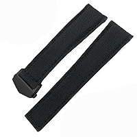 for Tag Heuer Carrera AQUARACER 20mm 22mm Watch Bracelets Canvas Nylon Leather Watch Strap Fold Buckle Black Watch Band (Color : Black Black Black 1, Size : 20mm)