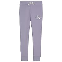 Calvin Klein Girls' Logo Sweatpants, Fleece Joggers with Ribbed Cuffs & Waistband