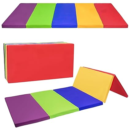 SZHLUX Tumbling Mat, Foldable Kids Gymnastics Mat, Extra Thick High-Density Tear-Resistant, Suitable for Tumbling, Gymnastics, and Stretching