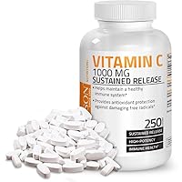 Bronson Vitamin C 1000 mg Sustained Release Premium Non-GMO Ascorbic Acid, 250 Tablets
