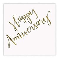 Slant Collections Slant Collections-20-Count Cocktail/Beverage Paper Napkins, 5 x 5-Inch, Happy Anniversary, 20 Count