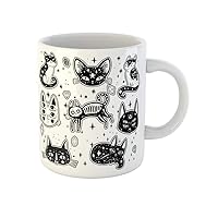 Coffee Mug Gothic Witch Cat for Pins Patches Witchcraft Girl Magic 11 Oz Ceramic Tea Cup Mugs Best Gift Or Souvenir For Family Friends Coworkers