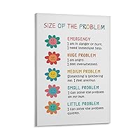 ZGOBMZ How Big Is My Problem, Size of Problem Poster, School Counselor, Kids Therapy, Zones of Regulation, Feelings Chart for Kids, CBT Print Frame 12x18inch(30x45cm)