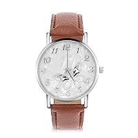 Pilipane Stylish PU Leather Strap Quartz Watch for Women,Fashionable Analog Wristwatch in 3 Colors