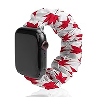 Canada Red Maple Leaves Watch Band Soft Scrunchie Watch Strap Sport Strap Compatible with