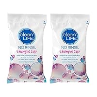 Shampoo Cap by Cleanlife Products (Pack of 2), Shampoo and Condition Hair with no Water or Rinsing - Microwaveable, Rinse-Free, Latex-Free and Alcohol-Free