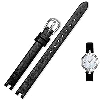 Cowhide Watch Strap Is Suitable For Tissot Notched Strap 1853 Flamenco Series T003/209 Women Watch Chain 8 10 12mm Black (Color : 10mm Gold Clasp, Size : 8mm)