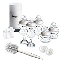Tommee Tippee Closer to Nature Baby Bottle Newborn Feeding Gift Set, Slow Flow Breast-Like Nipples with Anti-Colic Valve