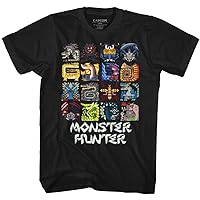 Monster Hunter Symbols Black Adult T-Shirt Tee