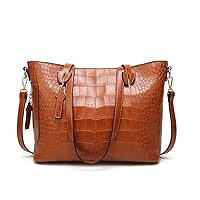 Women's Handbag, New Crocodile Pattern Fashion Retro Bag European and American Simple Fashion One Shoulder Diagonal Big Bag