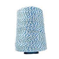 Baker's Twine Cone, Colorful String for Tying Pastry Boxes, Wrapping Baked Goods, Gifts and DIY Crafts, 2,300 ft, Pack of 1, Blue/White