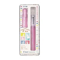 Pilot Fountain Pen Kakuno Family Series Kakuno Girl Clear Pink Fine Point Black Ink FKA-1SR-KGP-F With Kanji LOVE Sticker, 5.15 x 0.59 x 0.78 in