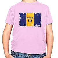 Barbados Grunge Style Flag - Childrens/Kids Crewneck T-Shirt