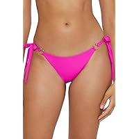 BECCA Women's Standard Color Code Tie Side Bikini Bottom, Cheeky Coverage, Swimwear Separates