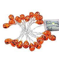 Halloween String Lights, 20/40 LED Pumpkin Halloween Lights Indoor Outdoor Party and Christmas Decoration Warm White