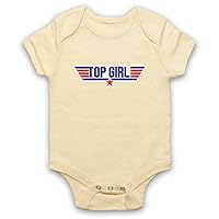 Unisex-Babys' Top Girl Parody Logo Baby Grow