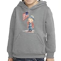 Cute Patriotic Toddler Pullover Hoodie - Cool Art Sponge Fleece Hoodie - Graphic Hoodie for Kids