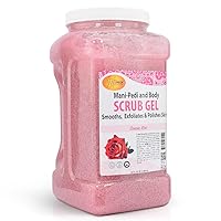 SPA REDI – Sensual Rose Pumice Scrub Gel, Exfoliating, Hydrating & Nourishing, Infused with Hyaluronic Acid, Amino Acids, Panthenol and Comfrey Extract for Glowy Smooth Skin – 128oz Gallon