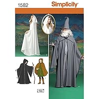 Simplicity 1582 Teen's, Men's, and Women's Hooded Cape Costume Sewing Patterns, Sizes XS-XL