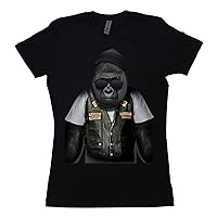 Biker Ape - Women's Boyfriend T-Shirt/Funny Shirt for Women/Gorilla Design