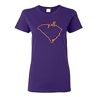 UGP Campus Apparel Y'all State Outline - USA Southern State Pride Womens T Shirt