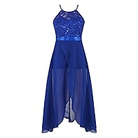 CHICTRY Kids Girls Floral Lace Criss Cross Back Party Dance Jumpsuit Romper with Chiffon Overlay Skirt 2-Piece Outfit