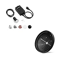 3-3/8-Inch Garbage Disposal Splash Guard and Dual Outlet Air Switch Kit Bundle, Long Brushed Stainless Steel Button with Plastic Power Module