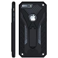 Kitoo Designed for iPhone 7 Plus Case with Kickstand, Military Grade 12ft. Drop Tested - Black