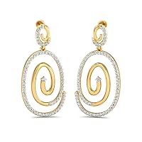 VVS Circle Style Earrings 1.48 Ctw Natural Diamond With 14K White/Yellow/Rose Gold Drop Style Earrings With VVS Certificate