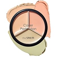 THESAEM Cover Perfection Triple Pot Concealer 03 Correct Up Beige - for Fair to Light Skin Tone - 3 Color Full Coverage Concealer - Covers Blemishes Spots, Dark Circles, Redness Skin