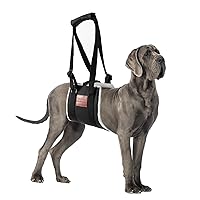Dog Sling for Back Legs, Dog Lift Harness, Velcro Dog Sling for Large Dogs Hind Leg Support, Elderly Dog Lifter, Help Canie Hip Arthritis K9 Cruciate Ligament Rehabilitation (Large) Black