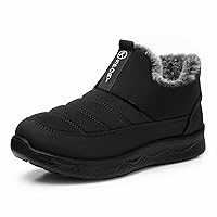 SHIBEVER Womens Winter Snow Boots: Women Ankle Booties Warm Fur Lined Waterproof Insulated Slip On Outdoor Shoes