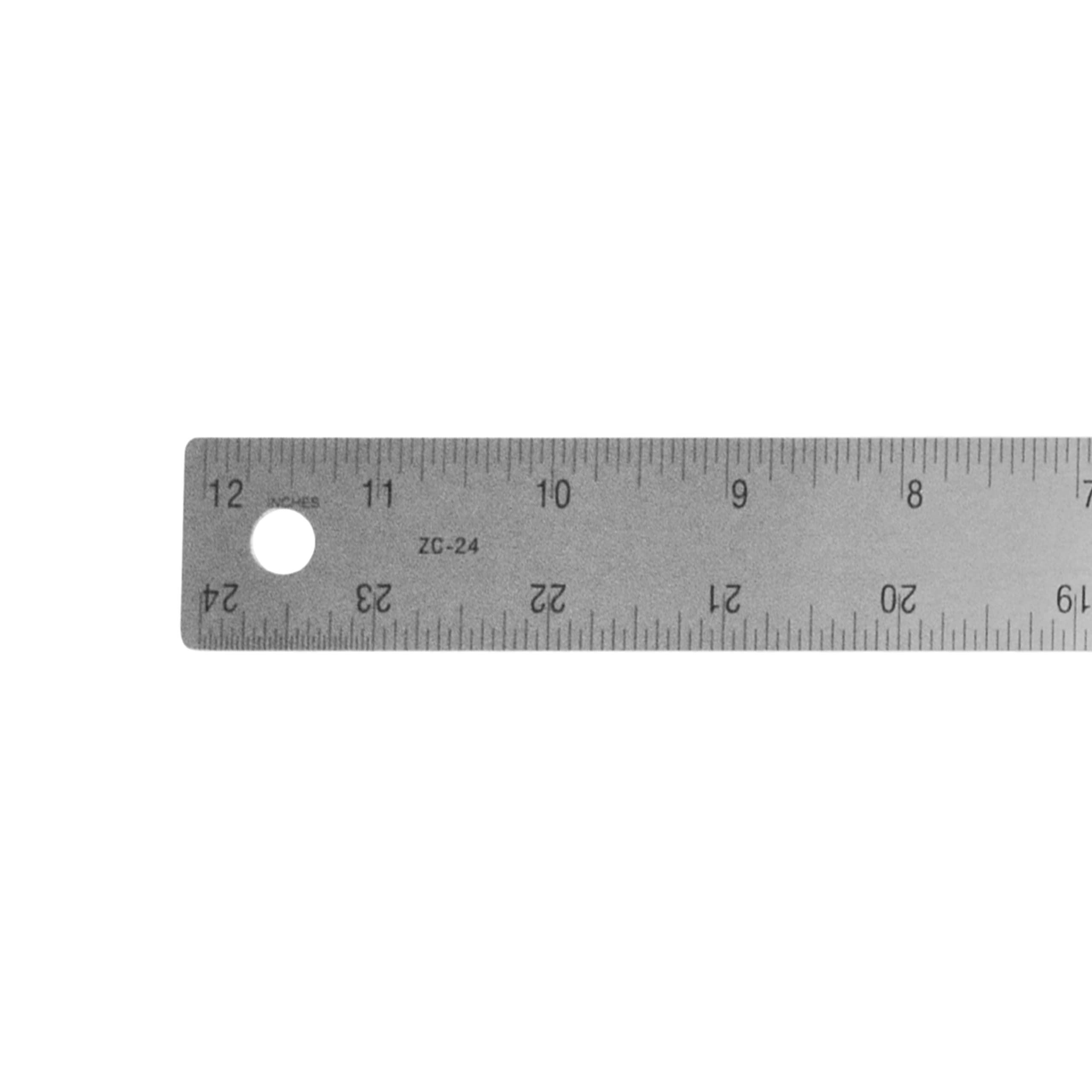 Westcott ZC-24 Zero Center Stainless Steel Metal Ruler with Non-Slip Cork Base, 24 In