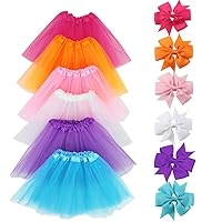6Pcs Tutus for Girls Princess Ballet Tulle Skirt Dress Up Costumes(2-8T)