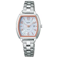 Seiko AHJD437 Women's Watch, Angene, Solar with Diamond, Silver, silver + pink gold, Bracelet Type