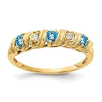 14k Polished Prong set Gold Diamond Ring Size 6 Jewelry for Women