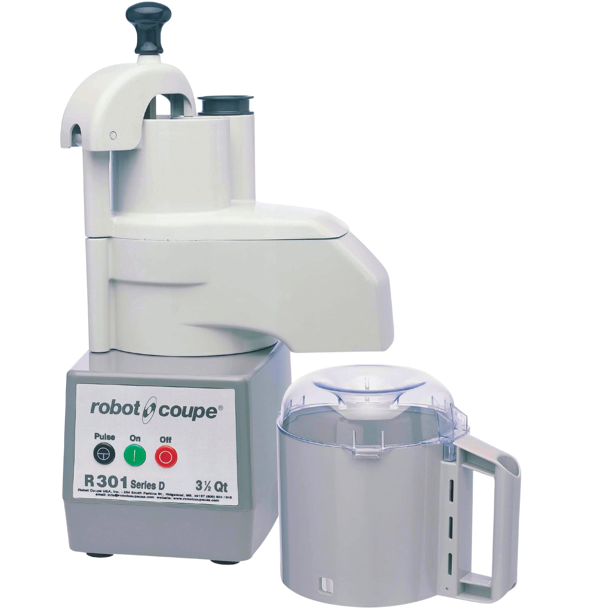 Robot Coupe R301 Commercial 3.7-Liter Food Processor, Polycarbonate Bowl, Gray, 120v, ETL-Sanitation, Stainless Steel