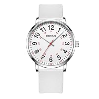 BOFAN Nurse Watch for Nurse,Medical Professionals,Students,Doctors with Easy to Read Dial,Second Hand and 24 Hour,Soft Comfort Print Silicone Band,Water Resistant.